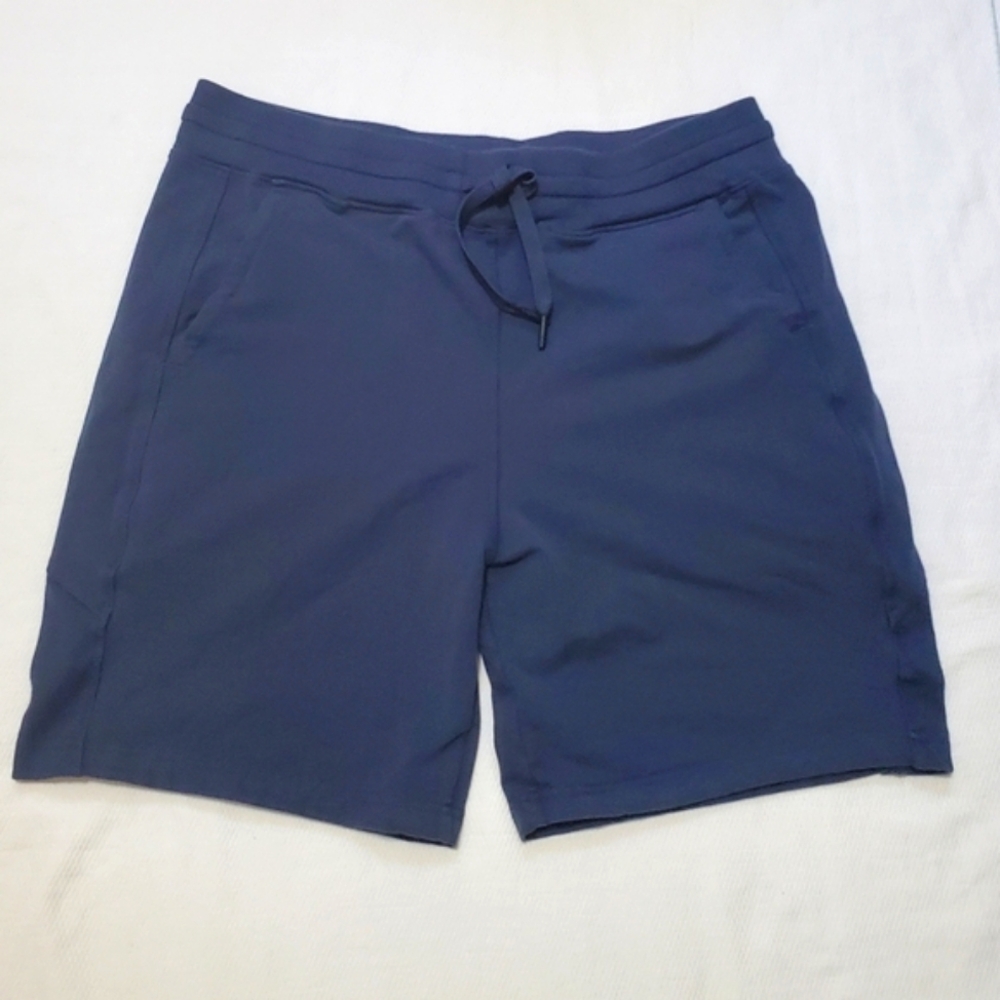 Gettees District Supima Cotton Shorts Navy Blue USA Made Mens Large